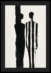 Two silhouettes in dramatic black and white meeting-4