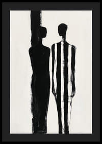 Zwei Silhouetten in dramatischem Schwarz-Weiß treffen aufeinander-4