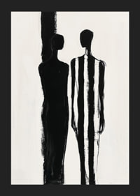 Two silhouettes in dramatic black and white meeting-5