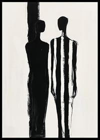 Two silhouettes in dramatic black and white meeting-6