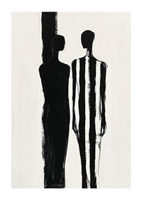 Two silhouettes in dramatic black and white meeting-1