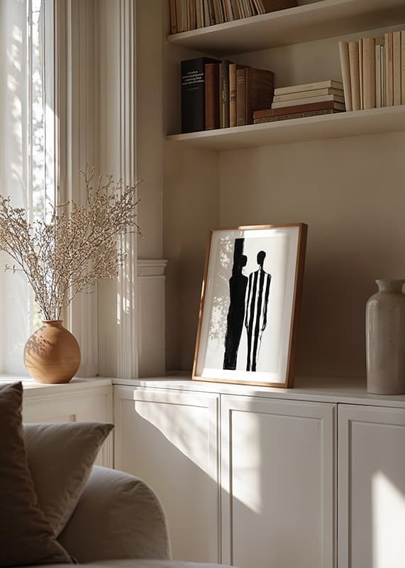 Two silhouettes in dramatic black and white meeting-12