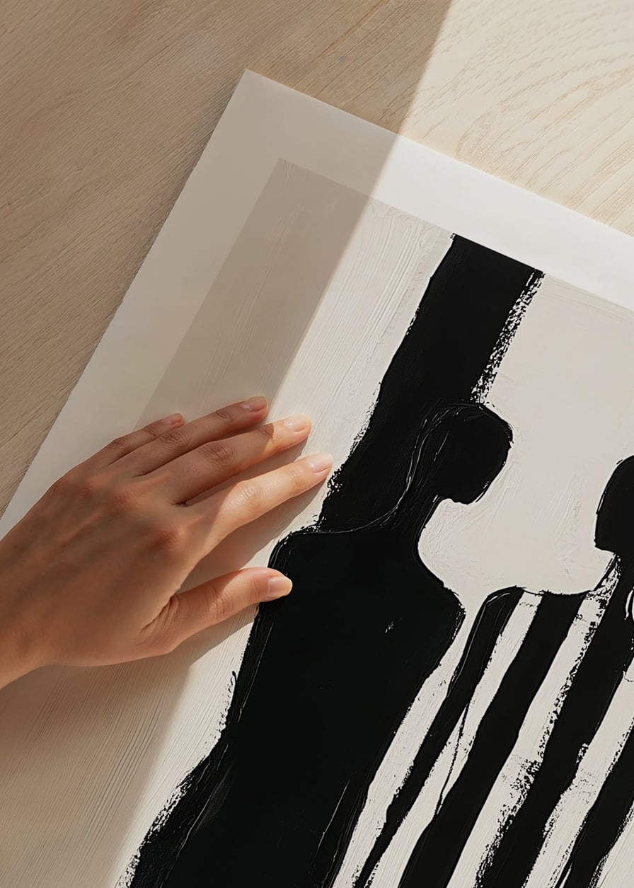 Two silhouettes in dramatic black and white meeting-12