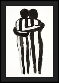 An expressive hug in monochrome art creates tranquility and warmth-4