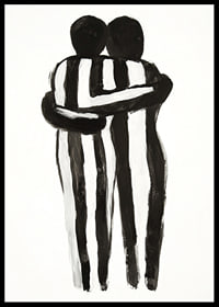 An expressive hug in monochrome art creates tranquility and warmth-6