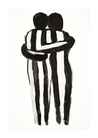 An expressive hug in monochrome art creates tranquility and warmth-1