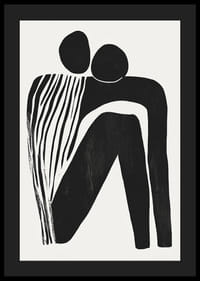 Dve postavy v abstraktnom objatí, spojené v jednoduchosti-4