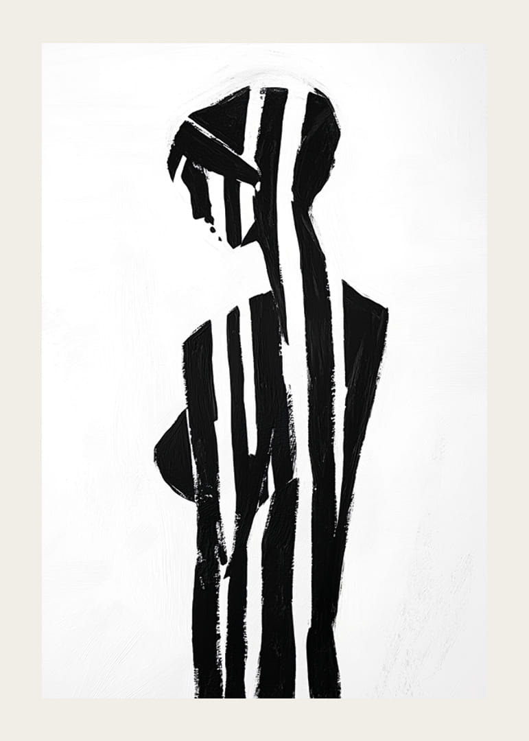 Čiernobiele pruhy tvoria tajomnú siluetu-12