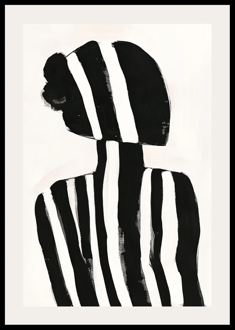 A silhouette in black and white stripes creates a mysterious feeling-12