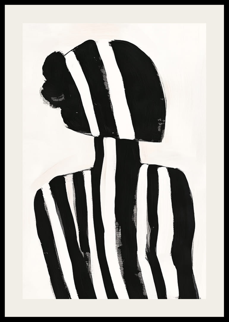 O siluetă în dungi albe și negre creează un sentiment misterios-12