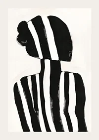 A silhouette in black and white stripes creates a mysterious feeling-3