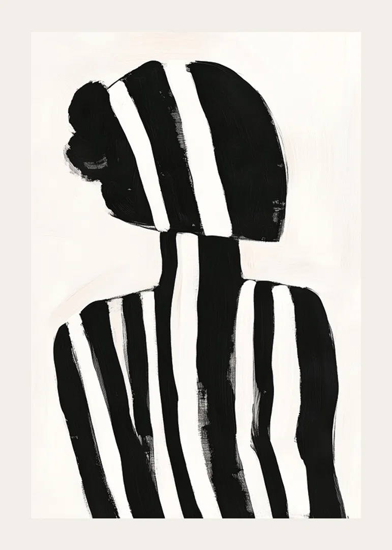 A silhouette in black and white stripes creates a mysterious feeling-12