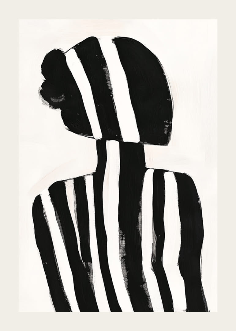 O siluetă în dungi albe și negre creează un sentiment misterios-12