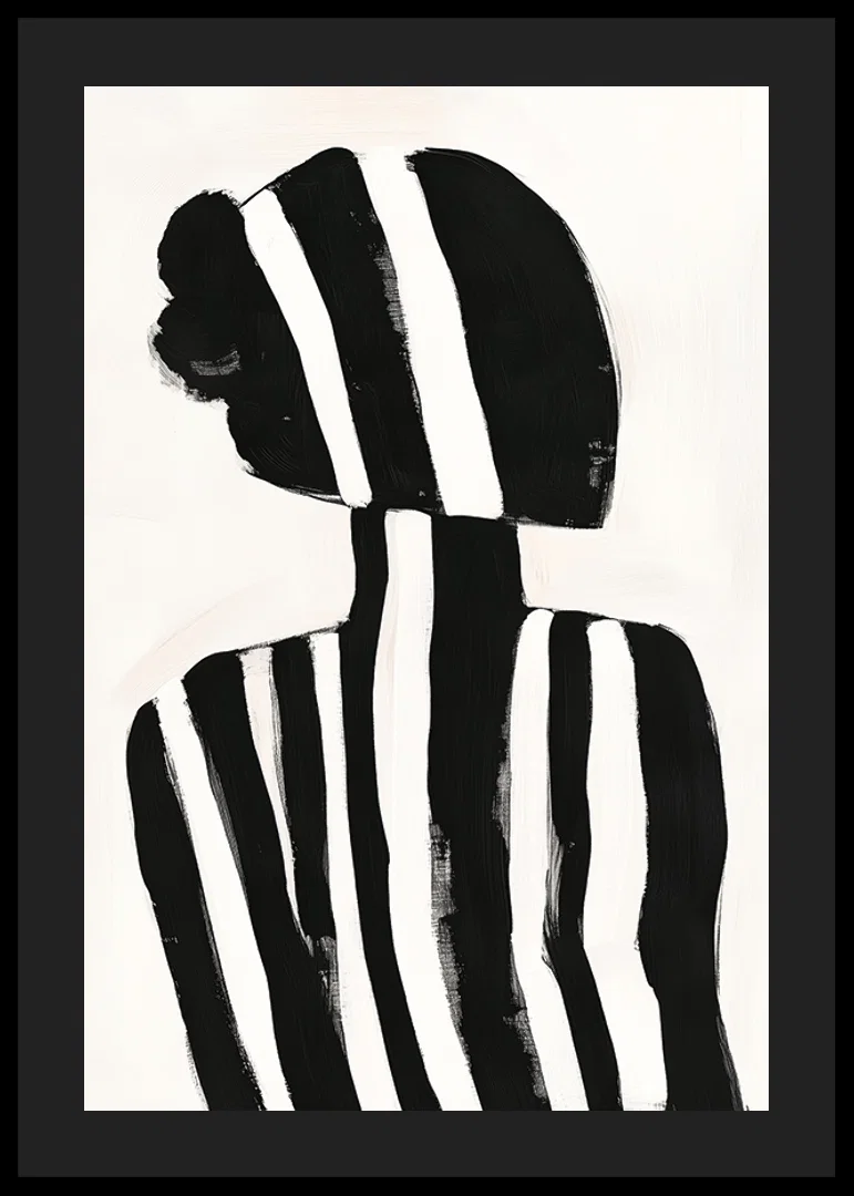 A silhouette in black and white stripes creates a mysterious feeling-12