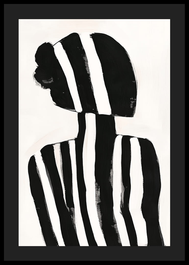 O siluetă în dungi albe și negre creează un sentiment misterios-12