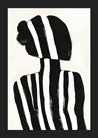 A silhouette in black and white stripes creates a mysterious feeling-5