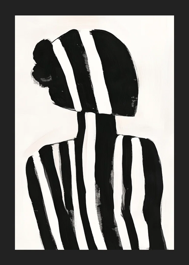 A silhouette in black and white stripes creates a mysterious feeling-12