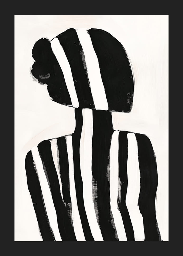 O siluetă în dungi albe și negre creează un sentiment misterios-12