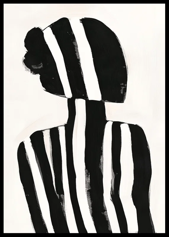 A silhouette in black and white stripes creates a mysterious feeling-12
