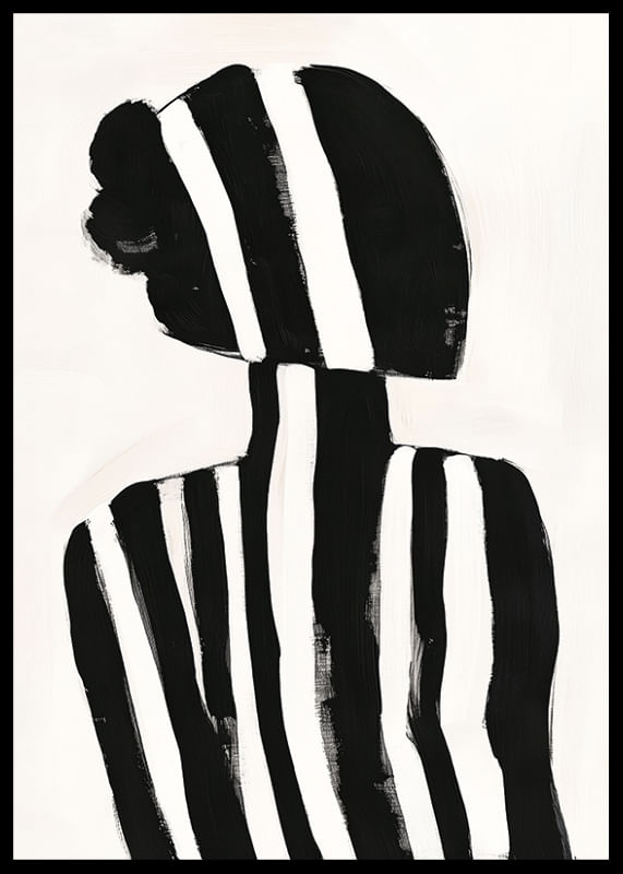 Une silhouette à rayures noires et blanches crée une sensation mystérieuse-12