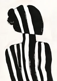 A silhouette in black and white stripes creates a mysterious feeling-7
