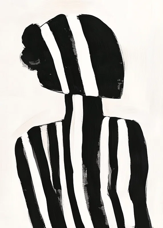 A silhouette in black and white stripes creates a mysterious feeling-12