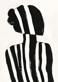 Une silhouette à rayures noires et blanches crée une sensation mystérieuse-3
