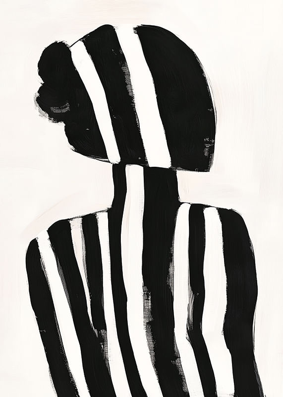 Une silhouette à rayures noires et blanches crée une sensation mystérieuse-12