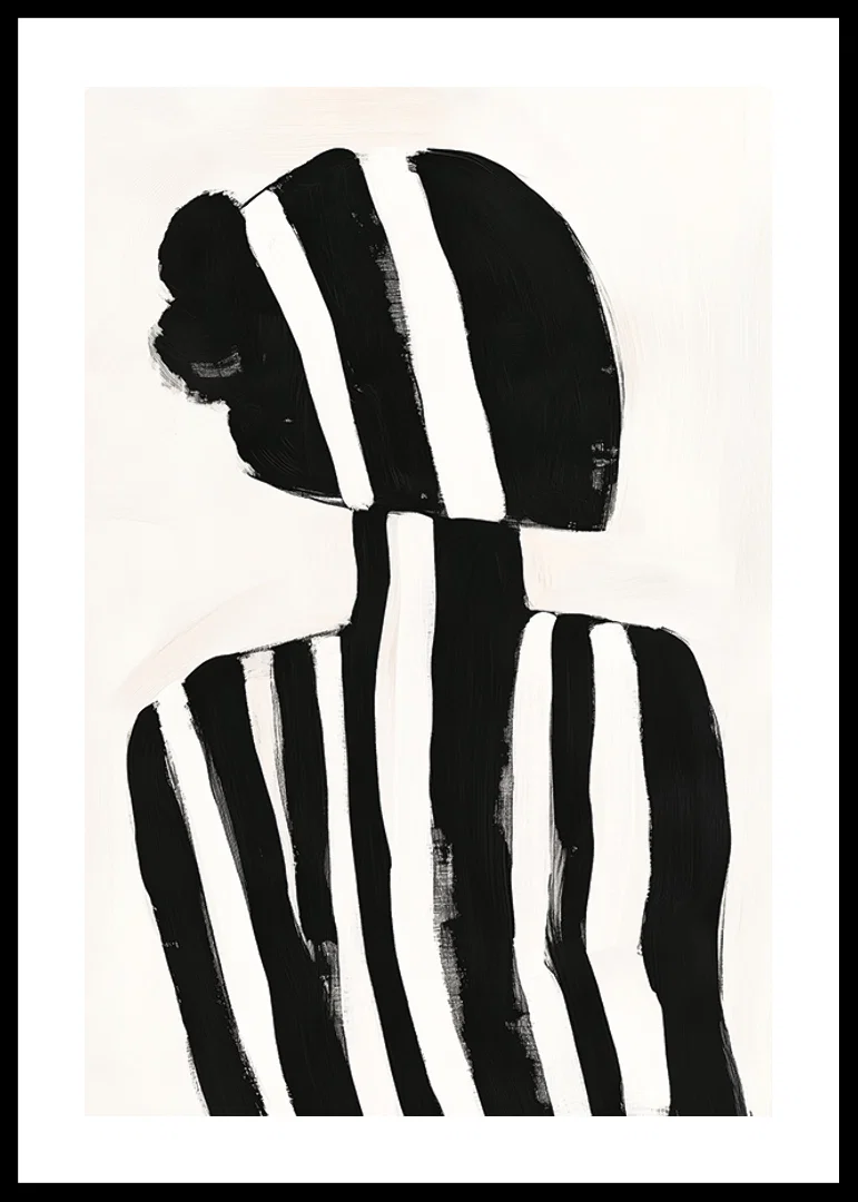 A silhouette in black and white stripes creates a mysterious feeling-12