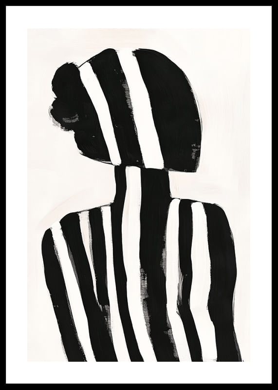 Une silhouette à rayures noires et blanches crée une sensation mystérieuse-12
