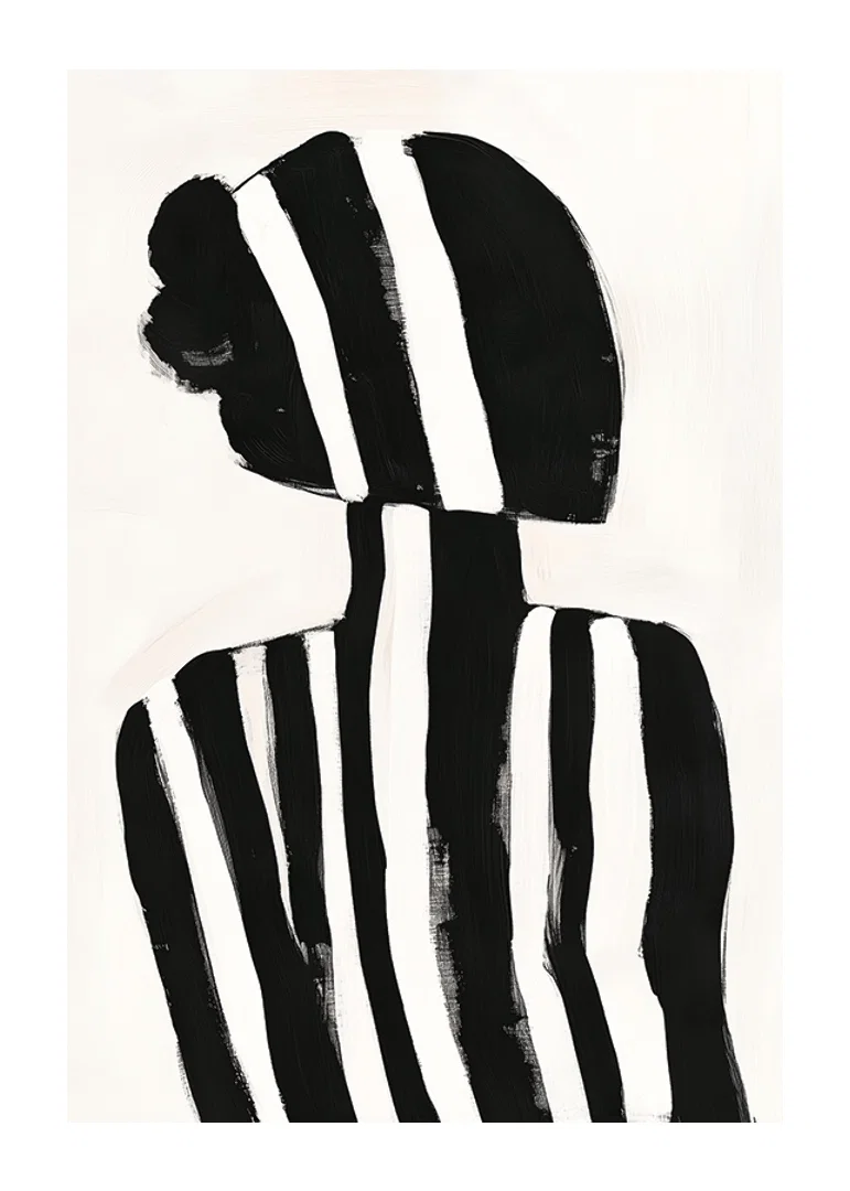 A silhouette in black and white stripes creates a mysterious feeling-12