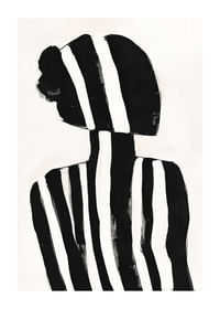 Une silhouette à rayures noires et blanches crée une sensation mystérieuse-1
