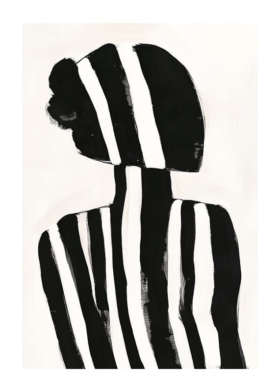 Une silhouette à rayures noires et blanches crée une sensation mystérieuse-12