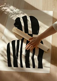 A silhouette in black and white stripes creates a mysterious feeling-8