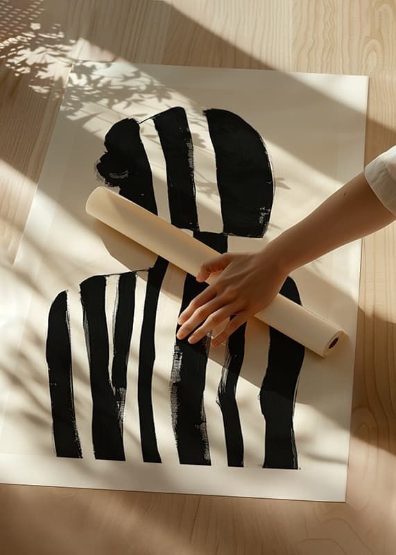 Une silhouette à rayures noires et blanches crée une sensation mystérieuse-12