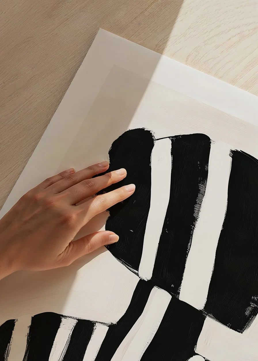 A silhouette in black and white stripes creates a mysterious feeling-12