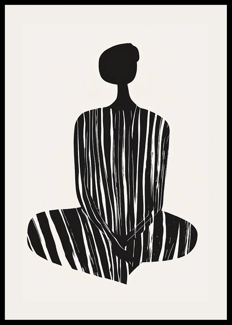 A stylish silhouette with harmonious stripes creates tranquility-12