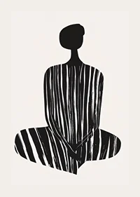 A stylish silhouette with harmonious stripes creates tranquility-3