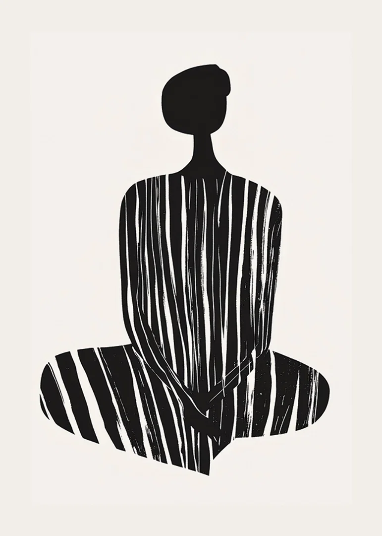 A stylish silhouette with harmonious stripes creates tranquility-12