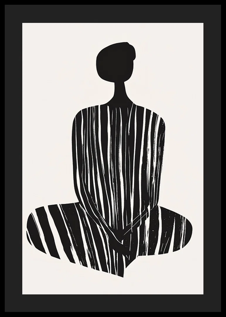 A stylish silhouette with harmonious stripes creates tranquility-12