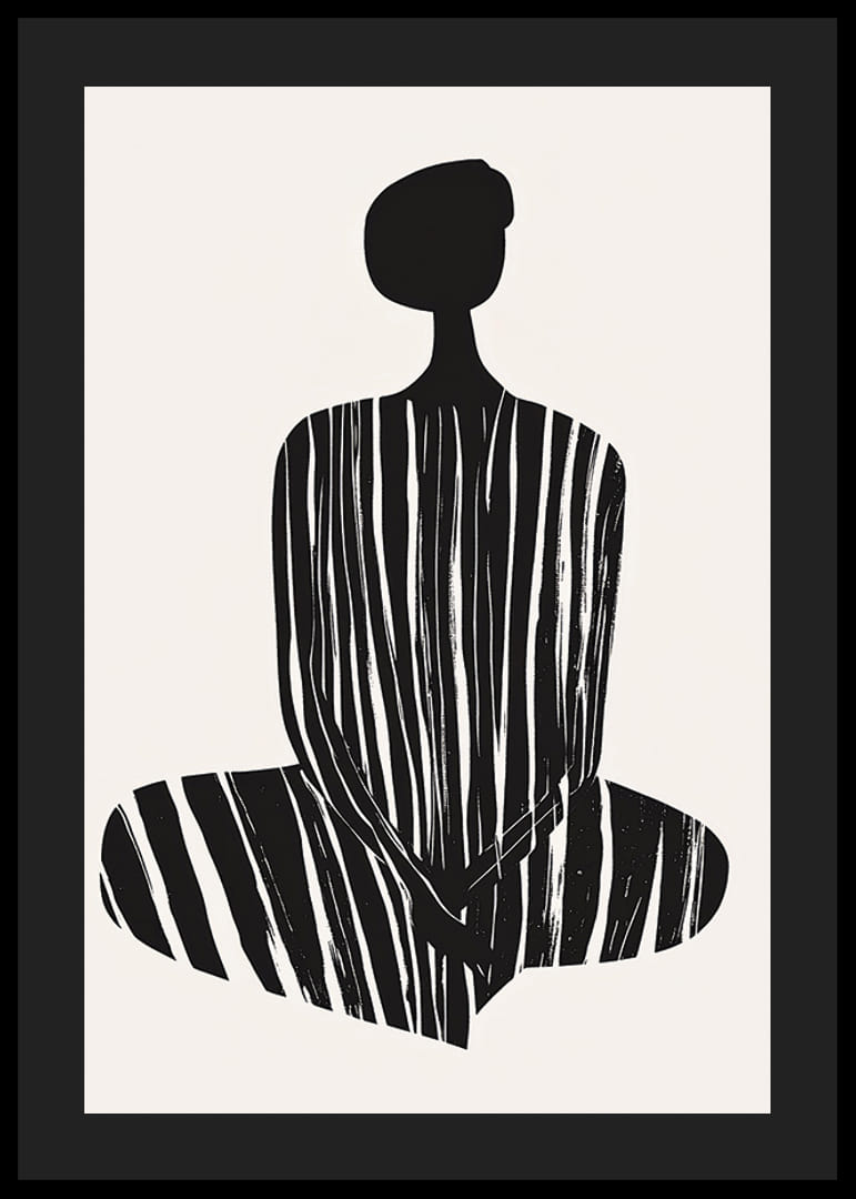 Una silueta elegante con rayas armoniosas crea tranquilidad.-12