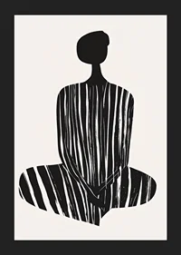 A stylish silhouette with harmonious stripes creates tranquility-5