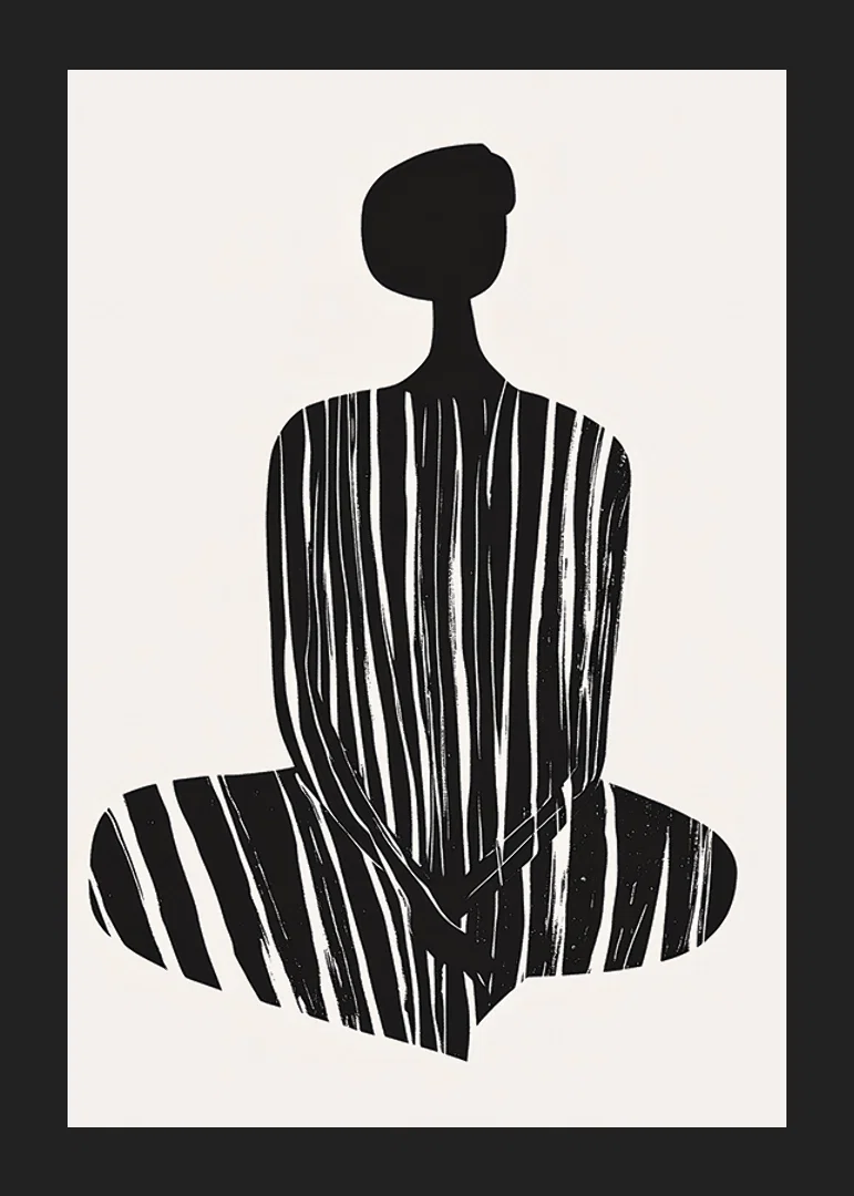 A stylish silhouette with harmonious stripes creates tranquility-12