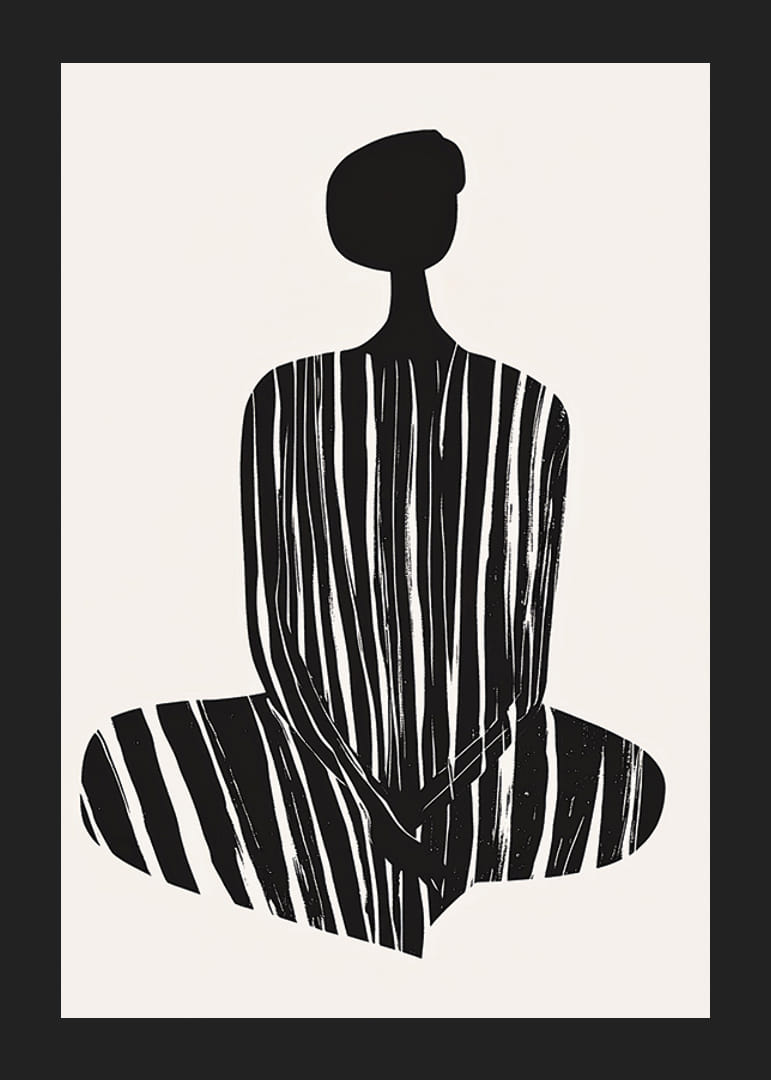 Una silueta elegante con rayas armoniosas crea tranquilidad.-12