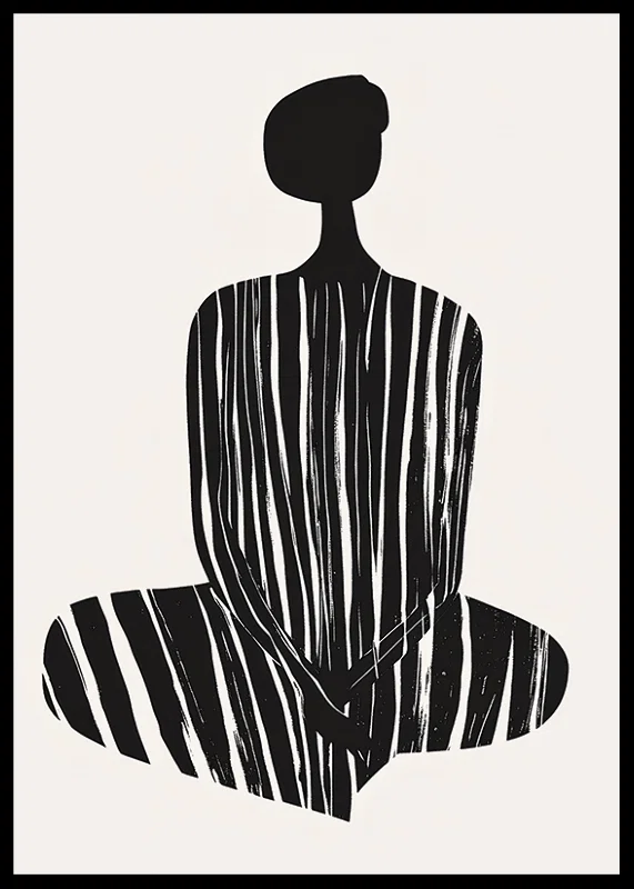 A stylish silhouette with harmonious stripes creates tranquility-12