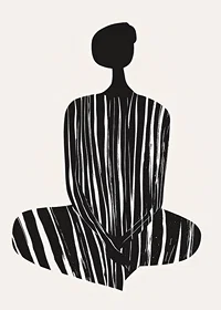 A stylish silhouette with harmonious stripes creates tranquility-7