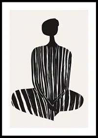 A stylish silhouette with harmonious stripes creates tranquility-0
