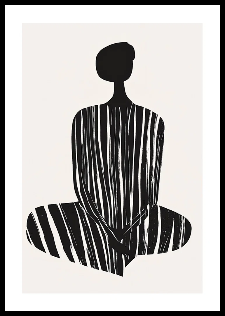 A stylish silhouette with harmonious stripes creates tranquility-12