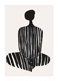 A stylish silhouette with harmonious stripes creates tranquility-1