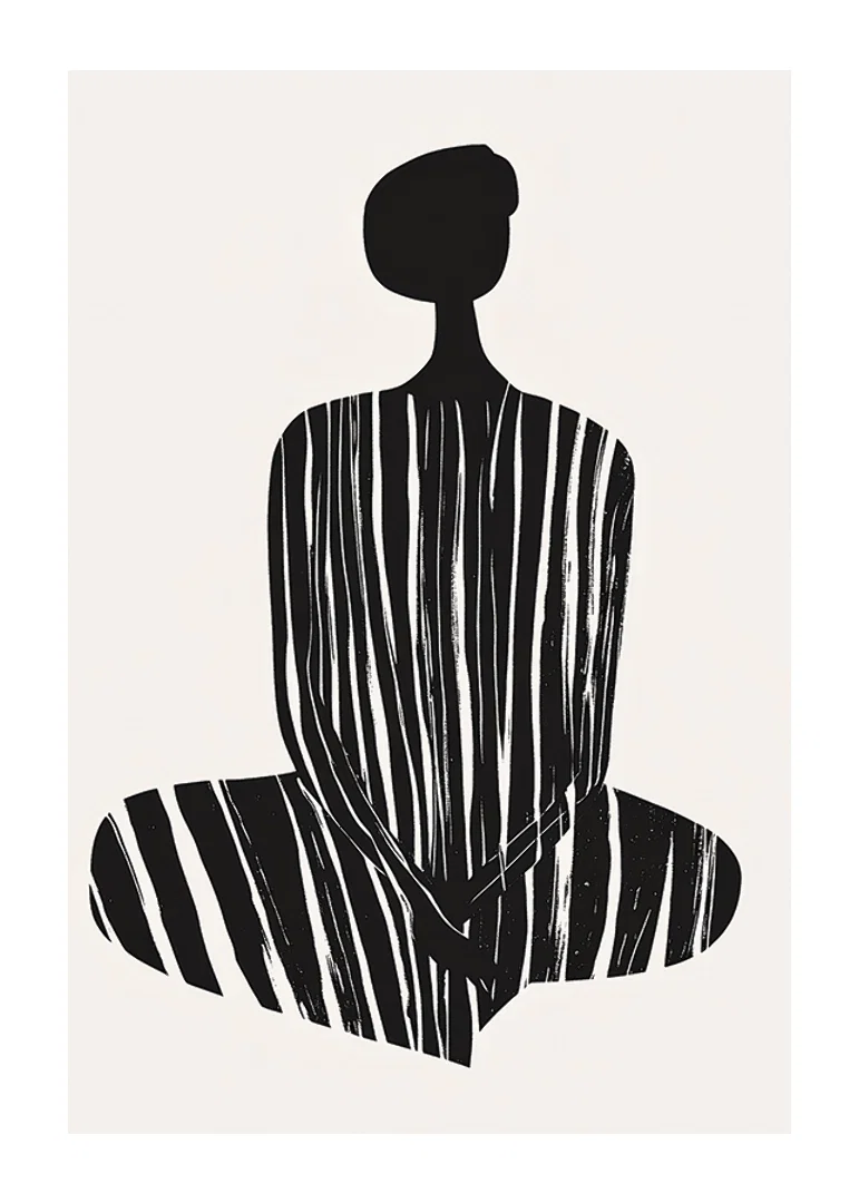 A stylish silhouette with harmonious stripes creates tranquility-12